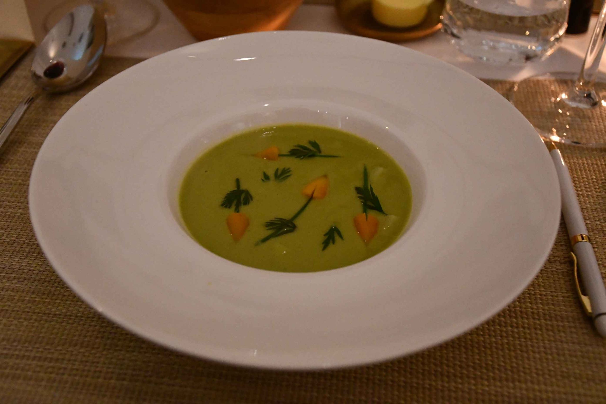 La Sante Crème de Petits Pois with Scallop
